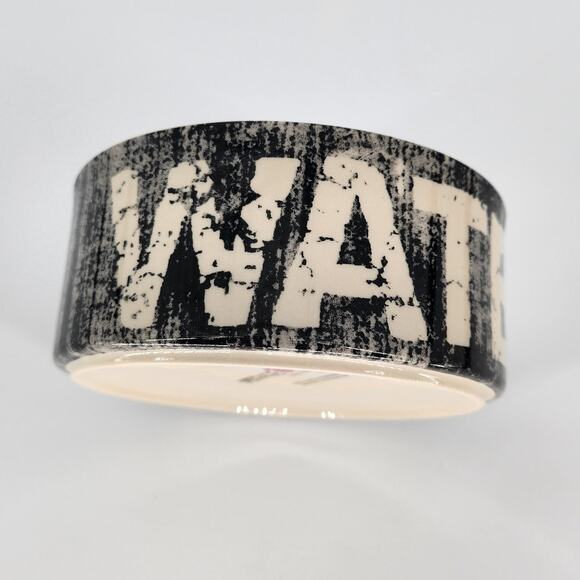 Stoneware Dog Water Dish – Black & Cream with Bone Design - Picture 4 of 5